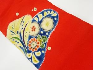 縮緬地絞り草花模様名古屋帯